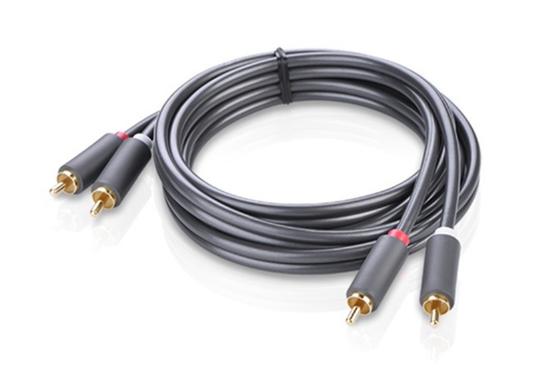 Cáp âm thanh Bông sen 2 ra 2 dương Ugreen 30747 AV104 dài 1m, Màu đen, Mạ vàng 24K