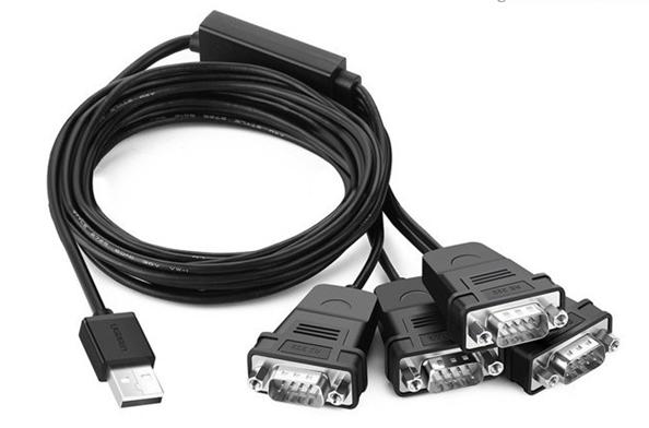 Cáp chuyển USB sang RS232 4 cổng Ugreen 30770 Tương thích rộng, PL2303TA + FS232A Chipsets