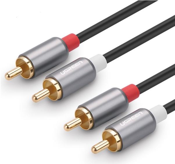 Cáp âm thanh 4 đầu hoa sen RCA Ugreen 30804 AV146 dài 1,5m, Đầu nối mạ vàng 24k