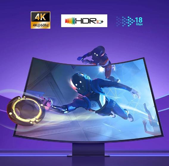 Cáp HDMI 2.0 dài 2M Ugreen 40101 Bọc nylon, Hỗ trợ độ phân giải 4K@60Hz, băng thông 18Gbps
