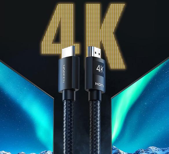 Cáp HDMI 1.4 dài 25M Ugreen 40107 bọc nylon, Hỗ trợ độ phân giải 4K@30Hz, Có IC khuếch đại