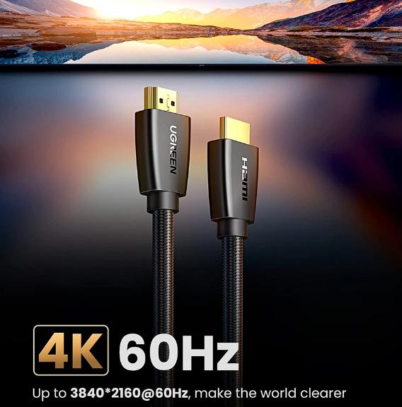 Dây HDMI chuẩn 2.0  Ugreen 40415 dài 12m, Hỗ trợ phân giải 4K Ultra HD, Tốc độ 18 Gb/s, Truyền âm thanh 2 chiều