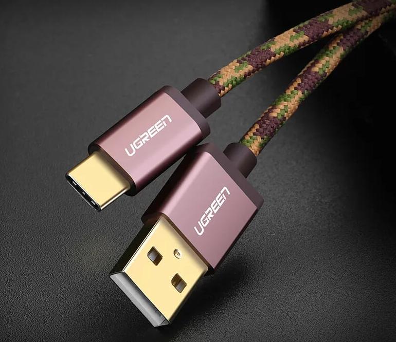 Cáp sạc USB TypeC Ugreen 40430 US250 Tốc độ 480mbs/s, Đầu nối mạ vàng 24K