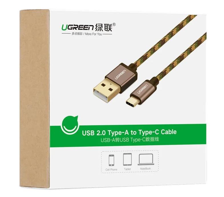Cáp sạc USB TypeC Ugreen 40430 US250 Tốc độ 480mbs/s, Đầu nối mạ vàng 24K