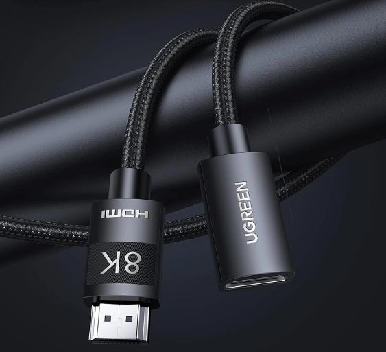 Cáp nối dài HDMI 2.1 Ugreen 40447 Dài 1m, Hỗ trợ độ phân giải 8K 60Hz, Băng thông 48Gbp, đầu mạ Niken chống Oxy hóa