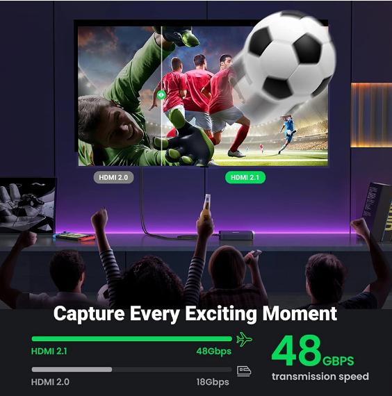 Cáp nối dài HDMI 2.1 âm dương dài Ugreen 40450 2M hỗ trợ 8K@60Hz, Hỗ trợ eARC, HEC, CEC, HDCP 2.2