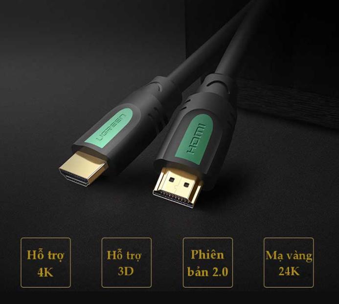 Cáp tín hiệu HDMI chuẩn 1.4 Ugreen 40461 HD101 dài 1,5m,  Hỗ trợ phân giải 4K*2K, Tốc độ 10,2 Gb/s