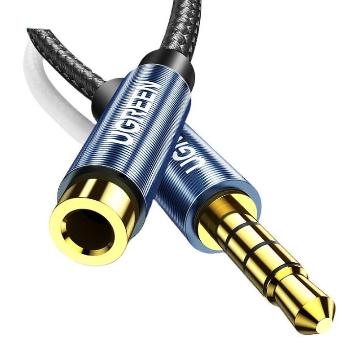 Cáp nối dài âm thanh AUX 3.5mm 3M Ugreen 70878 bọc Nylon cao cấp (hỗ trợ Mic)