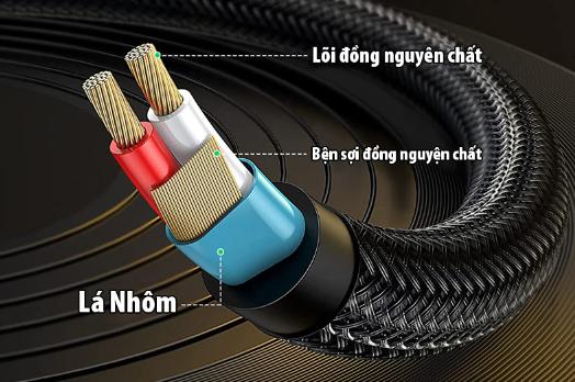 Cáp Audio 3,5mm to 2 đầu 6,5mm Ugreen 10613 dài 1m, Đầu mạ vàng cao cấp