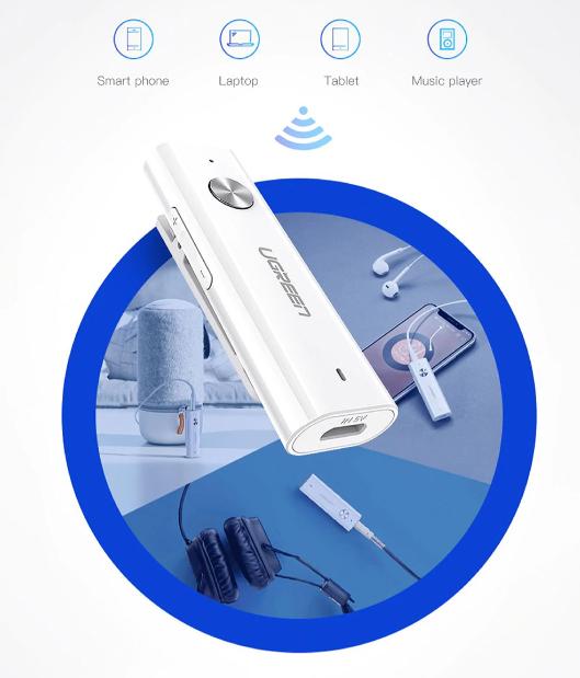 Bộ chuyển đổi âm thanh Bluetooth 4.2 Ugreen 40854 CM110 Truyền tải âm thanh Hifi chất lượng cao