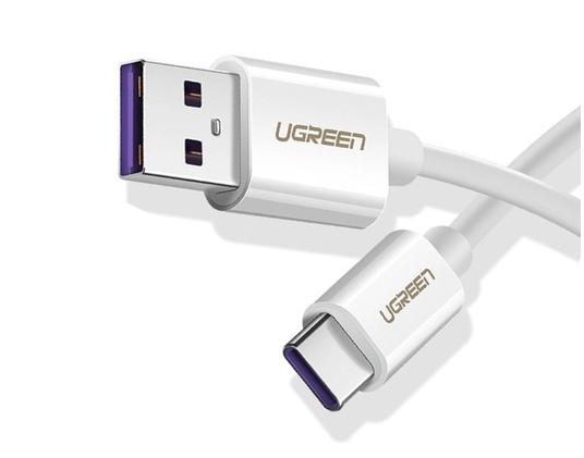 Cáp sạc nhanh USB Type C 5A Super Charger Ugreen 40888 dài 1m, Màu trắng, Công suất 4.5V/5A