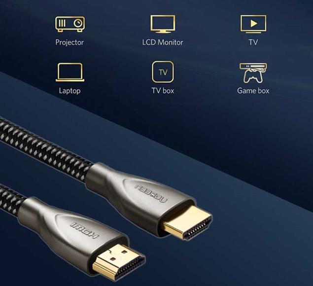 Cáp tín hiệu HDMI chuẩn 2.0 Ugreen 50107 HD131 dài 1.5m, Dây bọc lưới, Đầu hợp kim cao cấp 