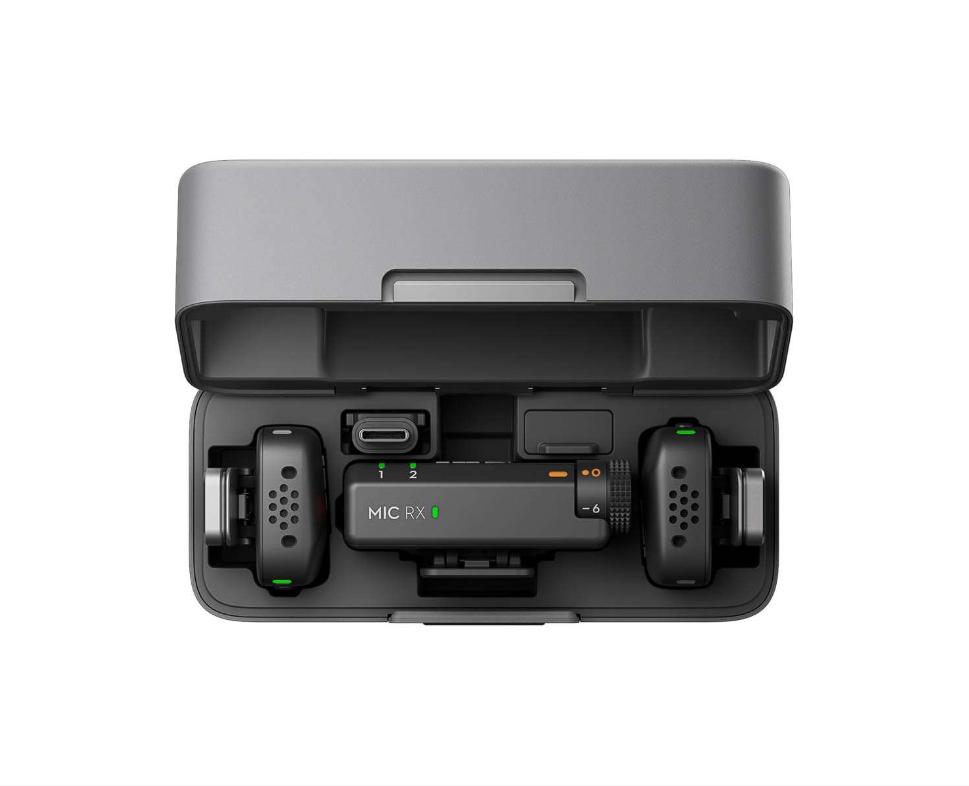 Micro không dây DJI Mic Mini (2 TX + 1 RX + Charging Case) Kết nối trực tiếp DJI OsmoAudio, Khử ồn, Pin 48 giờ có hộp đựng