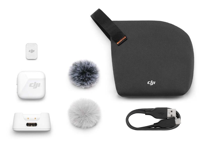 Mic không dây DJI Mic Transmitter (Arctic White) Kết nối Bluetooth 5.3, Truyền tối đa 400m, Sạc nhanh