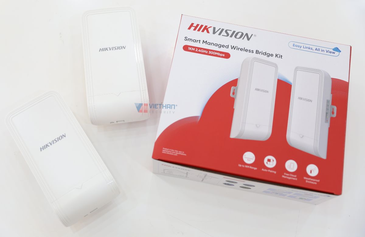 Bộ phát sóng không dây Hikvision DS-3WF1000-EI-2N Tốc độ 300 Mbps, Chuẩn Wi-Fi 802.11n, Truyền mạng tới 1km