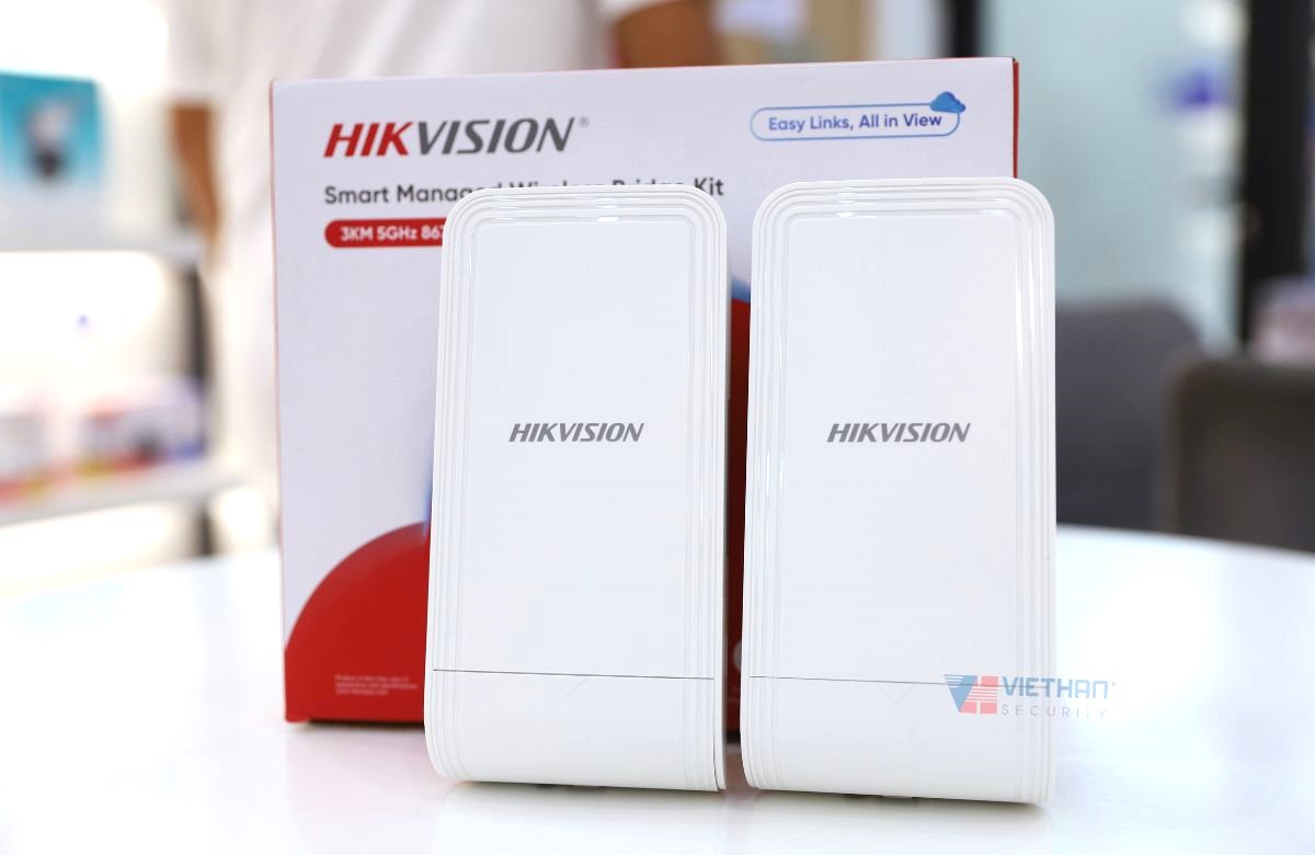Bộ bắn sóng wifi 3km cho camera ngoài trời Hikvision DS-3WF3000-EI-5AC/P 5Ghz 867Mbps, Cắm và chạy