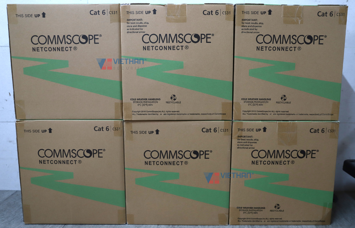 Dây cáp mạng CommScope CAT6 4UTP, 23AWG, CM, 305m/thùng, Màu xanh, Tốc độ cao