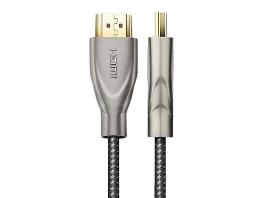 Cáp HDMI 2.0 Carbon dài 8M Ugreen 50111, Độ phân giải 4K@60MHz, Bọc lưới, Đầu hợp kim