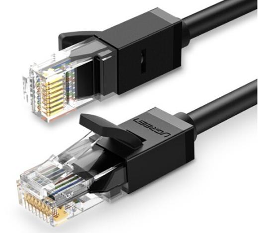 Dây mạng CAT6 màu đen dài 8M Ugreen 50195 Đầu bấm kim loại NW101, Tốc độ 1000Mbps