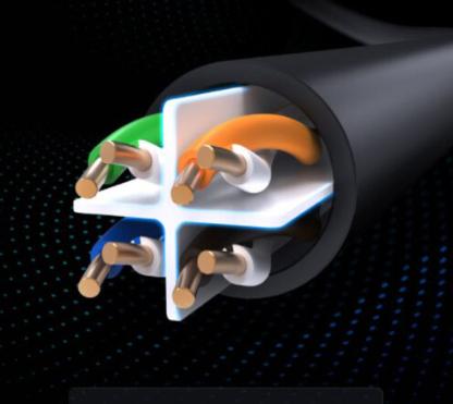 Dây mạng CAT6 màu đen dài 8M Ugreen 50195 Đầu bấm kim loại NW101, Tốc độ 1000Mbps