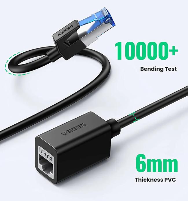 Cáp nối dài mạng LAN CAT 8 dài 2m Ugreen 50200 Hộ trợ 40Gbps/ 2000Mhz, Tương thích nhiều thiết bị