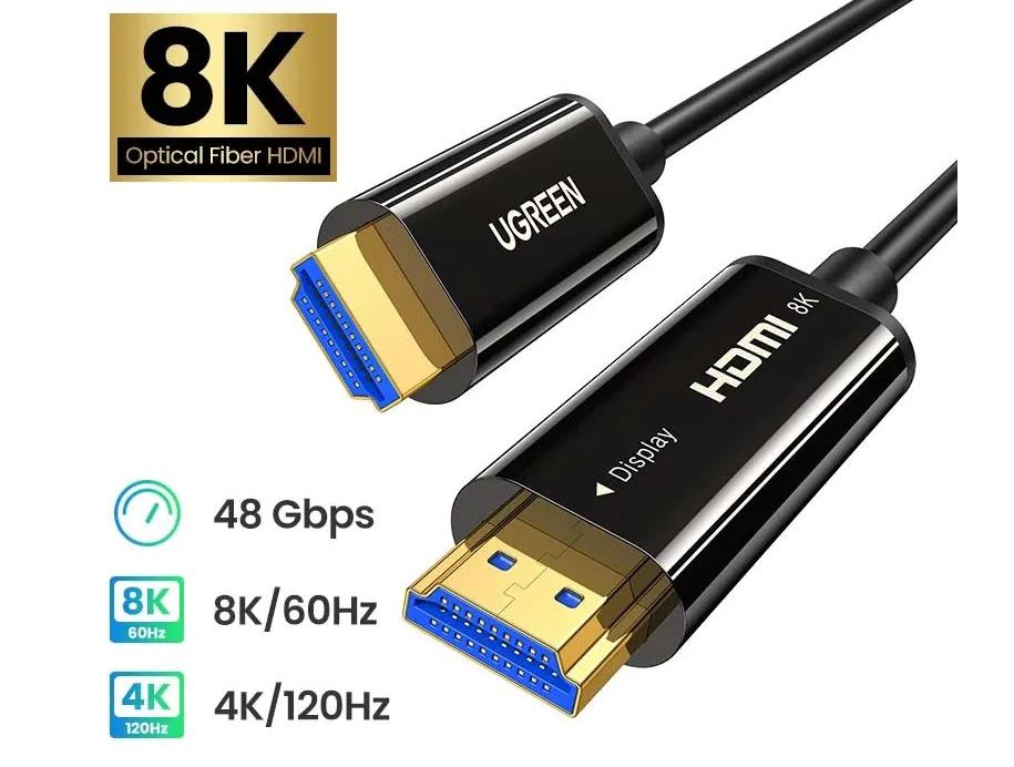 Cáp HDMI 2.1 Sợi quang Ugreen 50400 Dài 40m, Hỗ trợ 8K@60Hz HDR, EARC Cao cấp