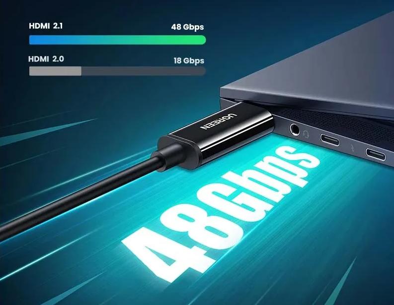 Cáp HDMI 2.1 Sợi quang Ugreen 50400 Dài 40m, Hỗ trợ 8K@60Hz HDR, EARC Cao cấp