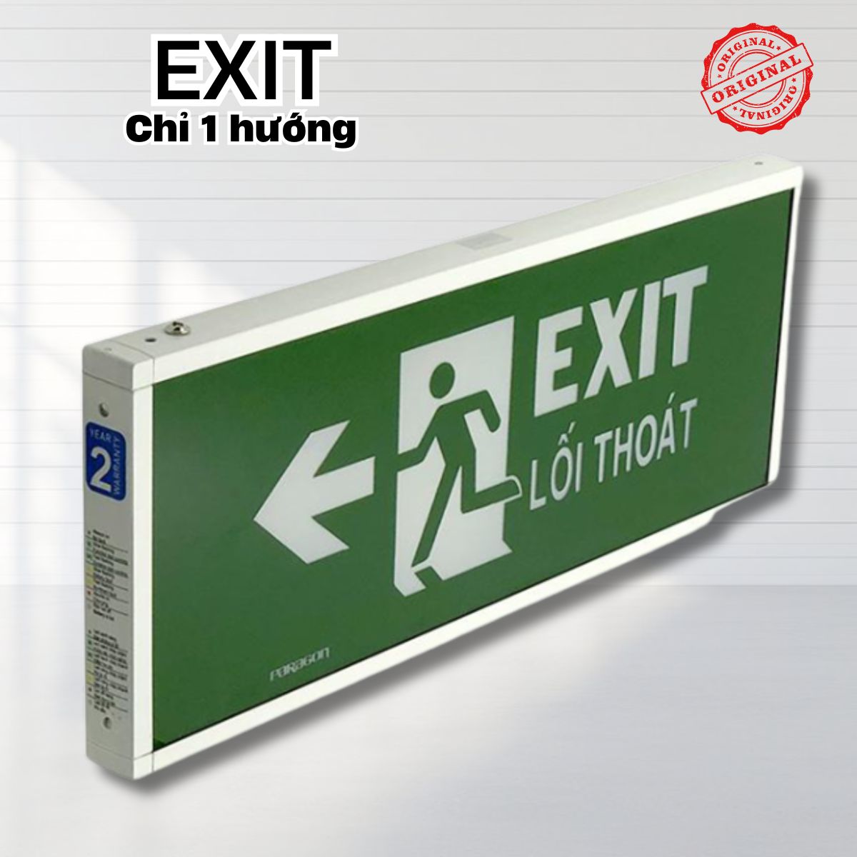 Đèn Exit chỉ 1 hướng, Có tem kiểm định, Tiết kiệm điện