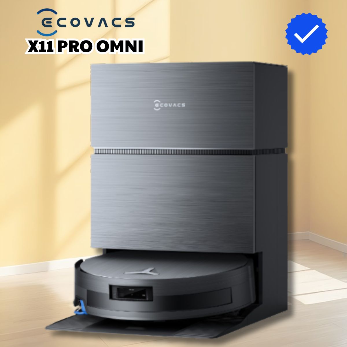 Ecovacs Deebot X11 Pro Omni Robot Hút Bụi Lau Nhà, lực hút 19.500Pa 