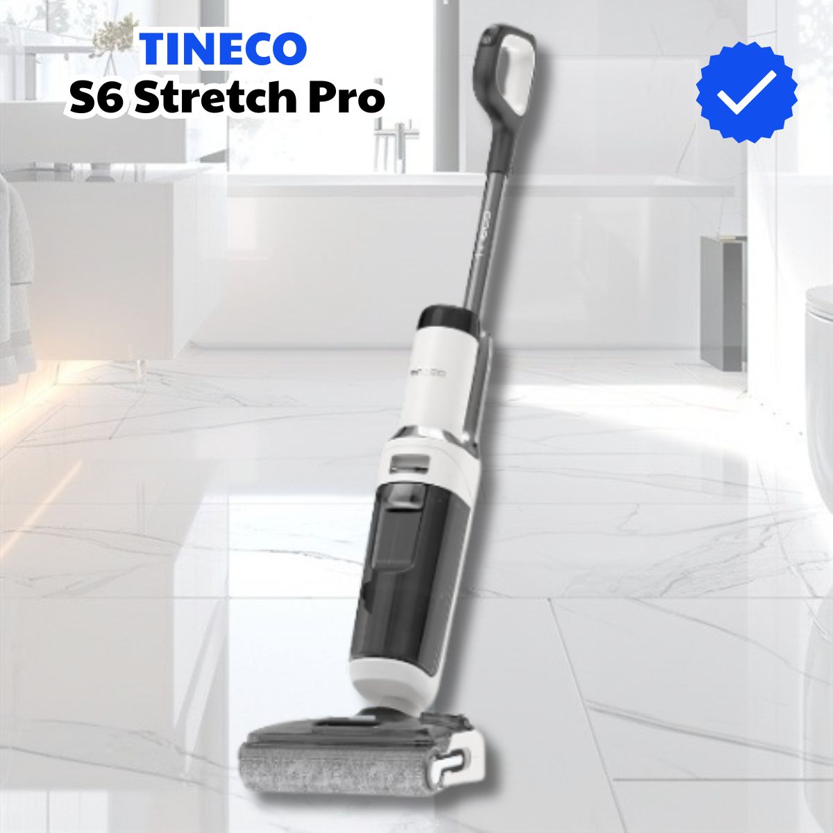 Máy hút bụi lau sàn chống rối Tineco S6 STRETCH PRO, Lực hút 20.000Pa, Thân máy siêu mỏng