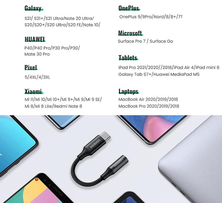 Cáp USB Type-C Sang Audio 3.5mm Ugreen 50631 10Cm Có Mic, Lõi đồng nguyên chất