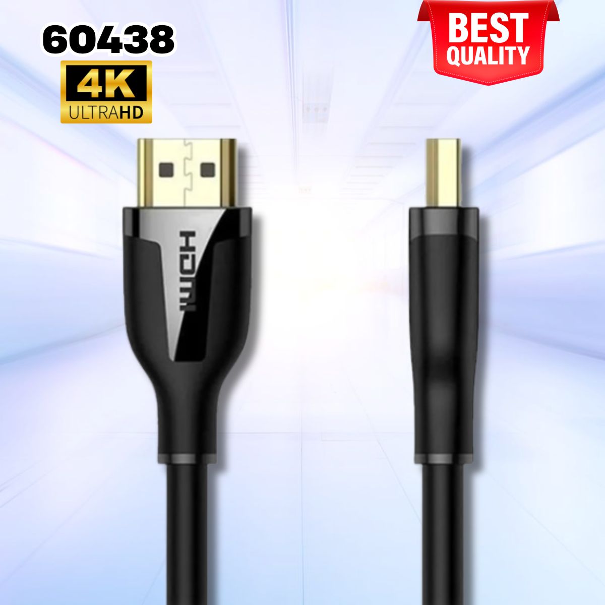 Cáp HDMI 2.0 Ugreen 60438 màu đen dài 1m, Hỗ trợ hỗ trợ độ phân giải 4K@60Hz 