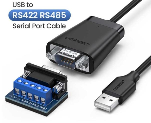 Cáp USB 2.0 to Com DB9 rs422+485 Ugreen 60562 Dài 1,5m Chipset FTDI , Tốc độ 1 Mbps