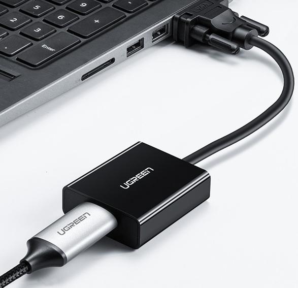 Cáp chuyển VGA sang HDMI+Audio Ugreen 60814 CM269, Full HD 1080p@60HZ