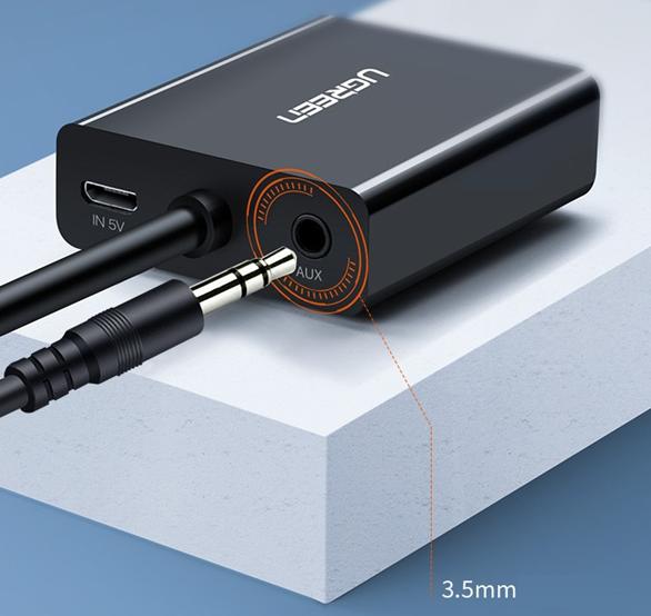 Cáp chuyển VGA sang HDMI+Audio Ugreen 60814 CM269, Full HD 1080p@60HZ