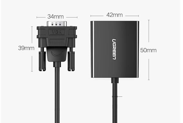 Cáp chuyển VGA sang HDMI+Audio Ugreen 60814 CM269, Full HD 1080p@60HZ