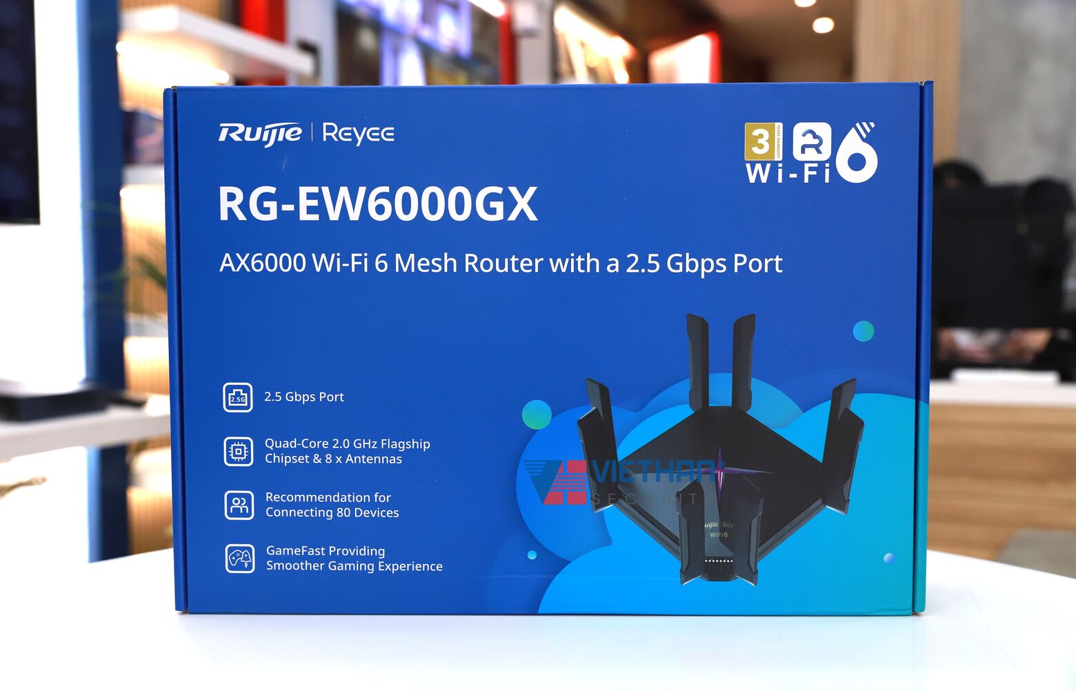 Bộ định tuyến Wi-Fi 6 Mesh RG-EW6000GX 6000M có cổng 2,5G, Kết nối 384 thiết bị