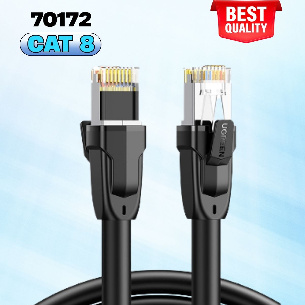 Cáp mạng Cat 8 Ugreen 70172 đúc sẵn 2 đầu S/FTP dài 5m, Tốc độ 25Gbps/40Gbps