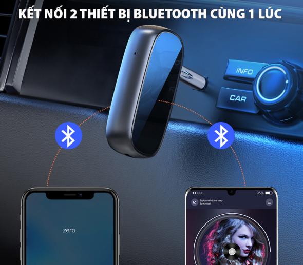 Bộ thu Bluetooth 5.1 Receiver Ugreen 70304 Hỗ trợ aptX ™ Audio 3.5mm, Có Pin lưu trữ 8h, Kết nối 10m