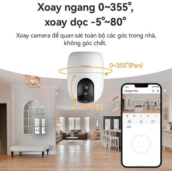 Camera Imou Ranger 2 Pro IPC-A32P-Pro, Đàm thoại 2 chiều, Wifi 6, Phát hiện người & thú cưng, Nút gọi