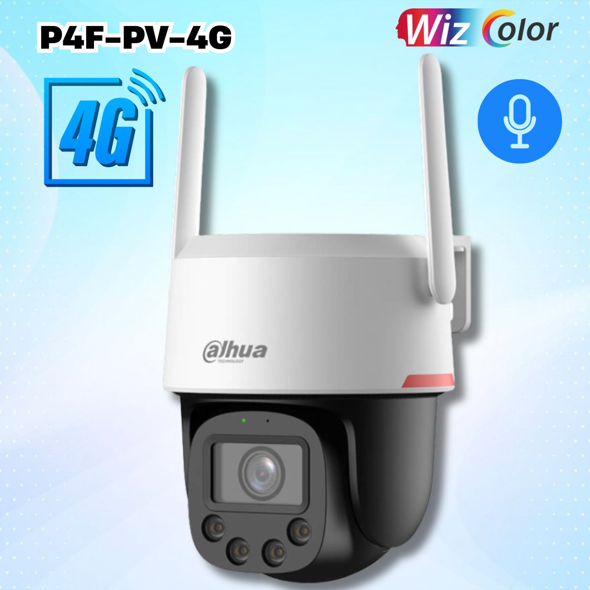 Camera 4G Dahua P4F-PV-4G 4MP Wizlor, Đàm thoại 2 chiều