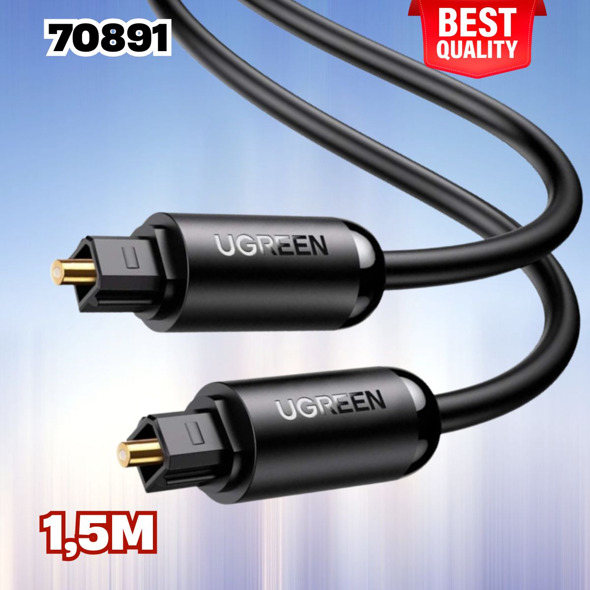 Cáp quang Audio (Toslink, Optical) Ugreen 70891 dài 1.5m Tương thích rộng
