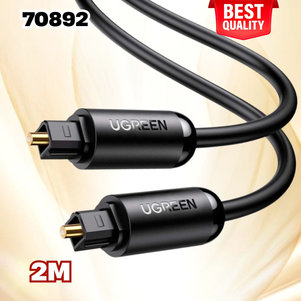 Cáp truyền tải âm thanh Ugreen 70892 Digital Optical Audio Toslink dài 2m 