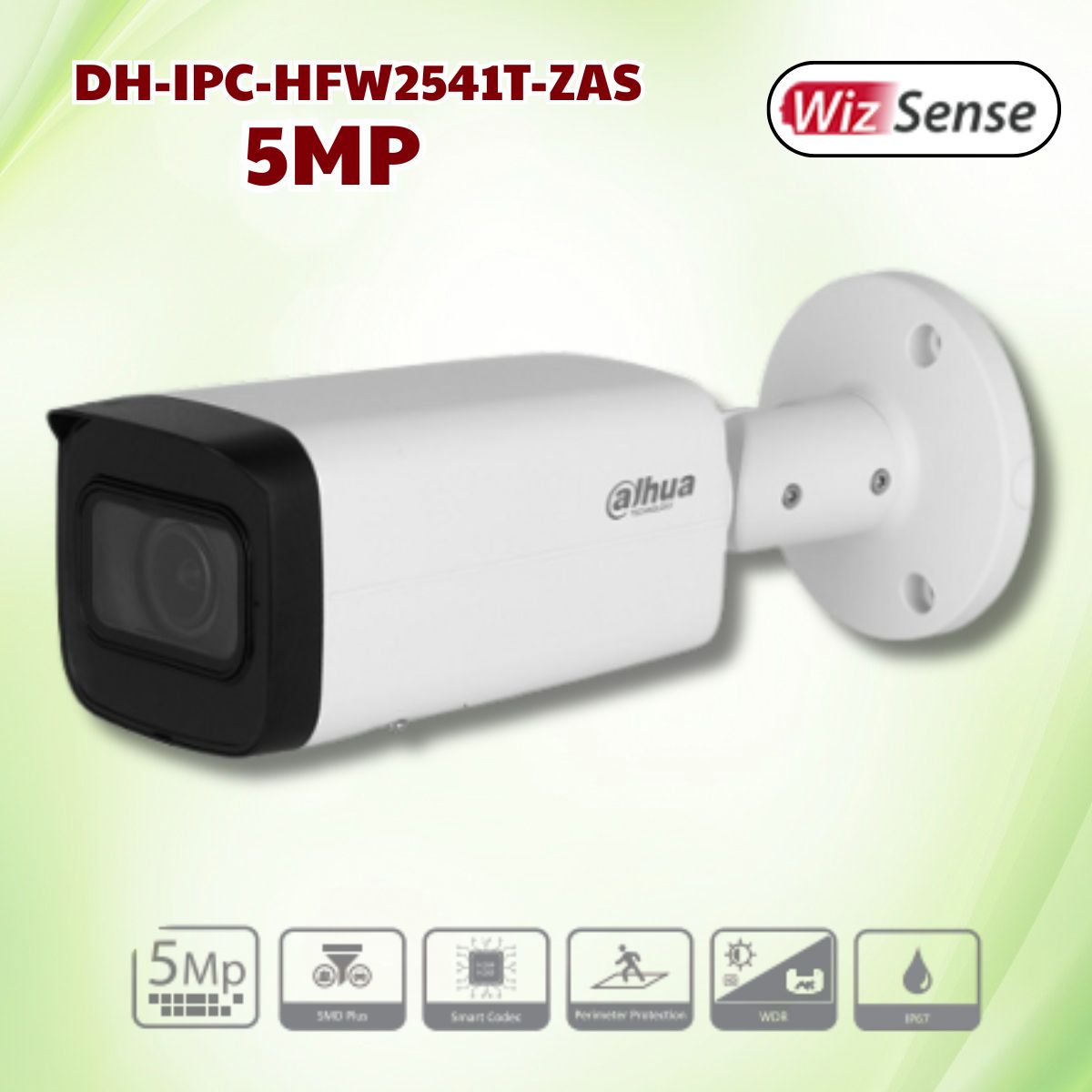 Dahua DH-IPC-HFW2541T-ZAS Camera 5MP Motorized Zoom 2.7-13.5mm, Phát hiện thông minh, IR 60m