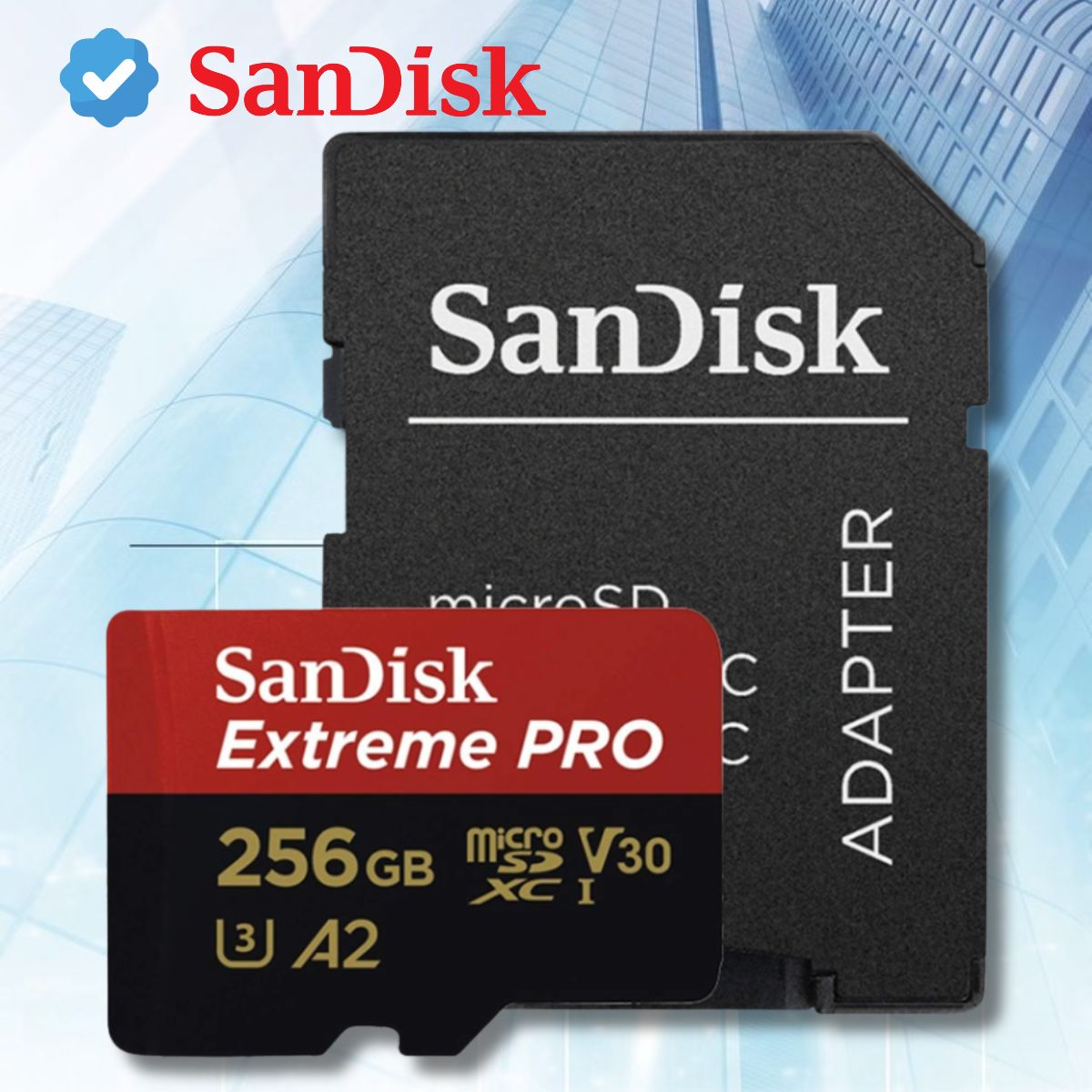 Thẻ nhớ chuyên dụng cho Actioncam, máy quay phim Sandisk SDSQXCD-256G-GN6MA 256GB Tốc độ độc 200 MB/s, Ghi 140 MB/s