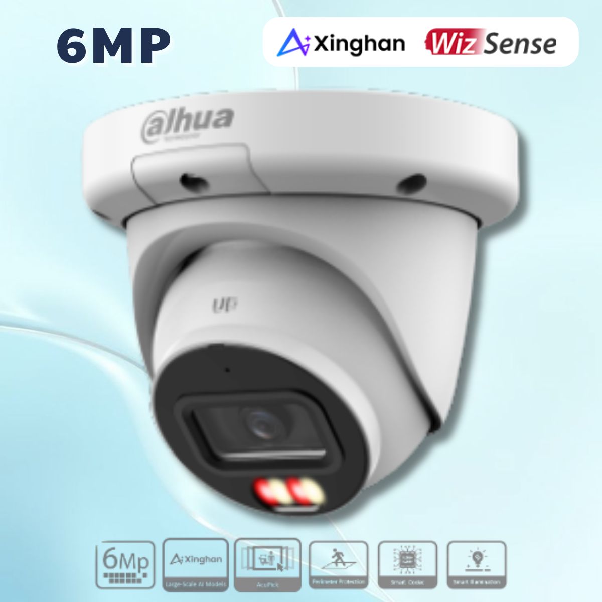 Camera Dahua DH-IPC-HDW3649QMP-S-IL 6MP, chiếu sáng kép, IR 30m, Tích hợp mic, Hỗ trợ thẻ nhớ up to 512GB