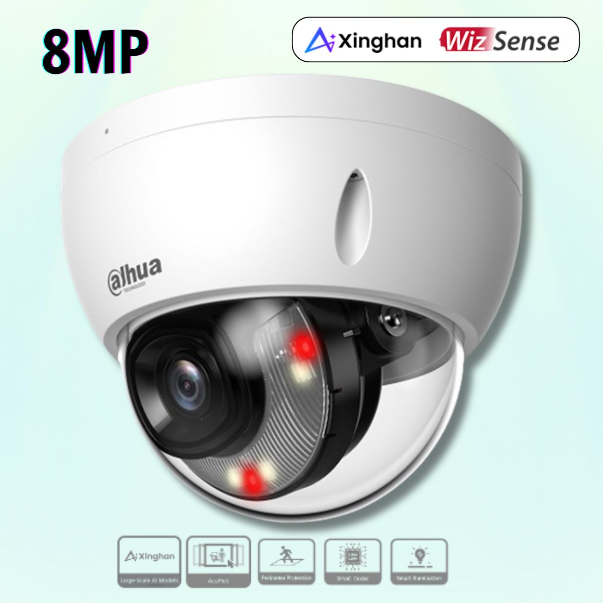 Camera giám sát Dahua DH-IPC-HDBW3849EP-AS-IL 4K 8MP Đèn kép, Hồng ngoại 30m, Có Mic, 12VDC, PoE