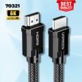 Dây HDMI 2.1 Ugreen 70321 Dài 2m, Màu đen, Độ phân giải 8K 60Hz, HDR động