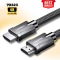 Ugreen 70323 Cáp HDMI 2.0 dài 1.5M chuẩn 4K@60MHz, Hỗ trợ 32 kênh Audio