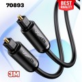 Cáp Quang Audio Ugreen 70893 3m Truyền âm thanh số chuẩn Toslink, Ổn định